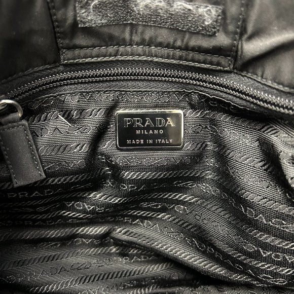 RARE Vintage PRADA Tessuto Hobo Nylon Shoulder Bag - Picture 2 of 7